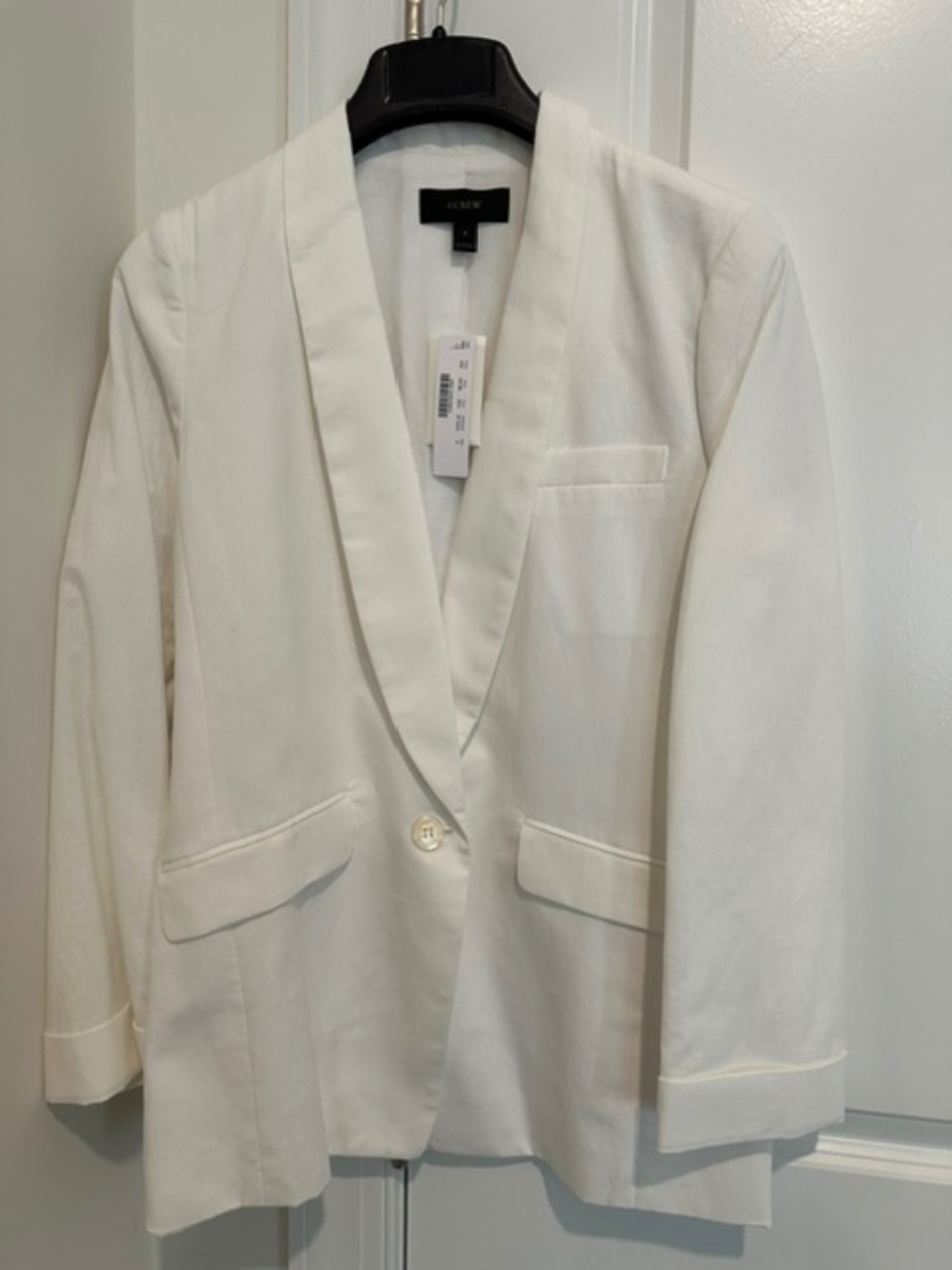 J. CREW NWT White Cotton Linen Blazer Jacket, Size 8